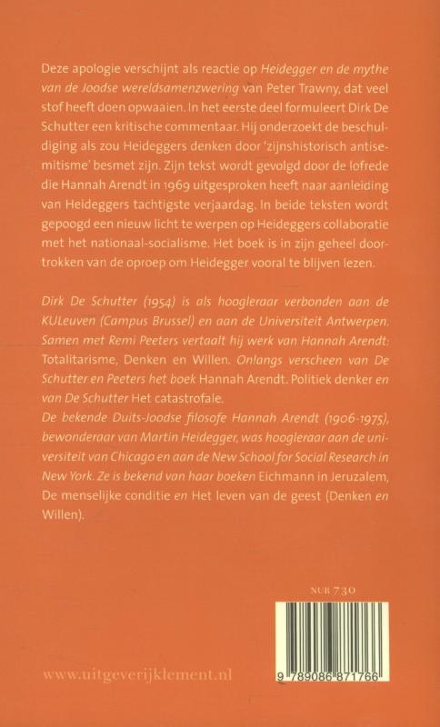 Martin Heidegger – een apologie (Paperback) Martin Heidegger – een apologie (Paperback)