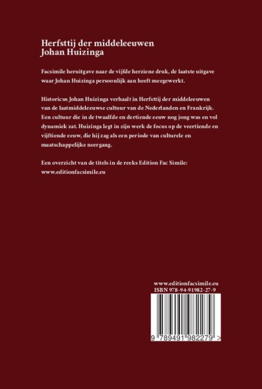Herfsttij der middeleeuwen (Paperback) Herfsttij der middeleeuwen (Paperback)