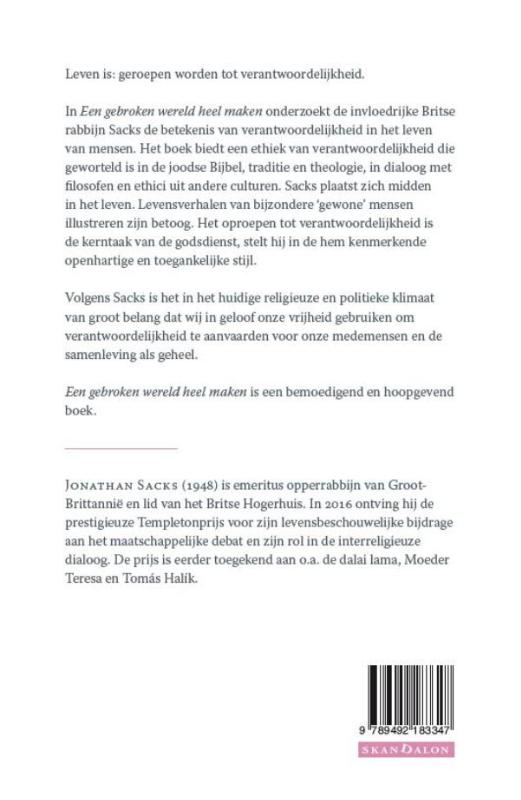 Een gebroken wereld heel maken (Paperback) Een gebroken wereld heel maken (Paperback)