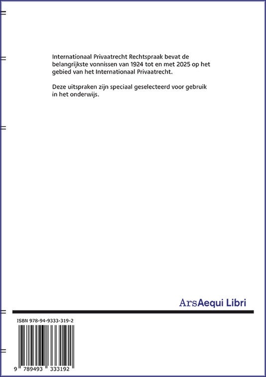Jurisprudentie Internationaal Privaatrecht (Paperback) Jurisprudentie Internationaal Privaatrecht (Paperback)