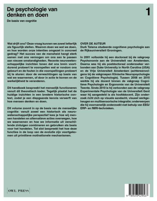 De psychologie van denken en doen 1 - de basis van cognitie (Paperback) De psychologie van denken en doen 1 - de basis van cognitie (Paperback)